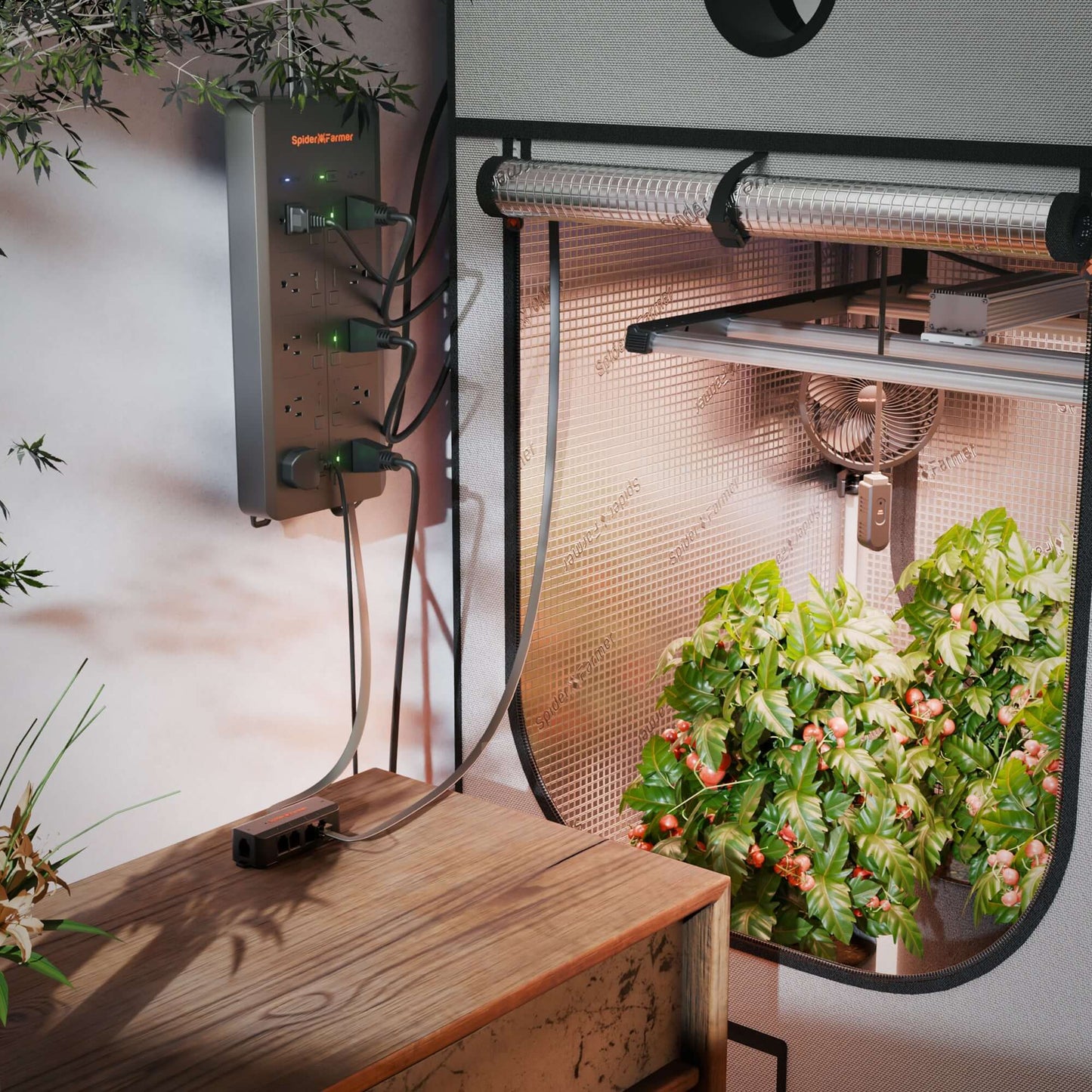 Spider Farmer GGS AC10 Power Strip with 10 Outlets and Temperature, Humidity, and VPD Monitoring - Midwest Grow LLC