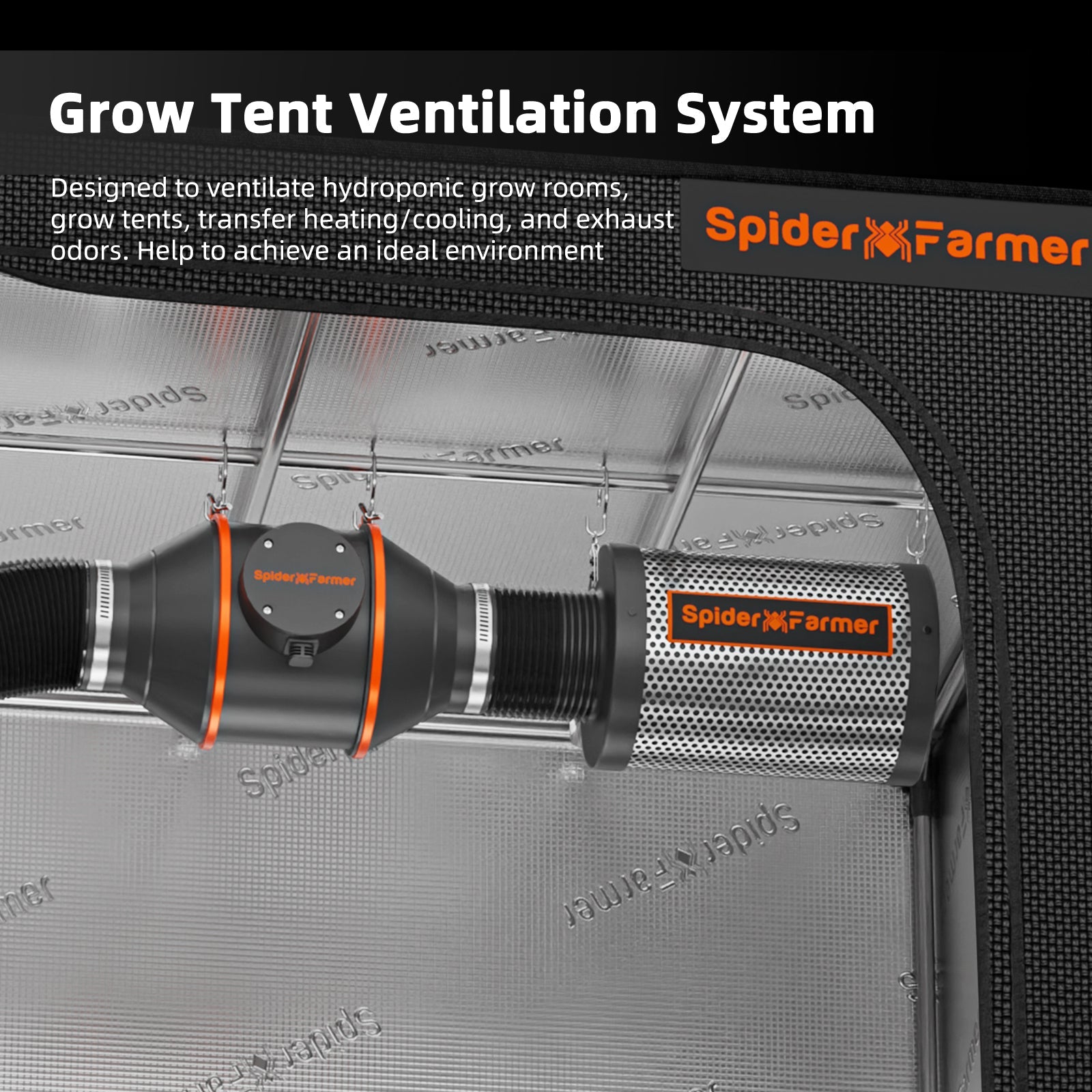 Spider Farmer 4" Inline Duct Fan with Speed Controller - Midwest Grow LLC