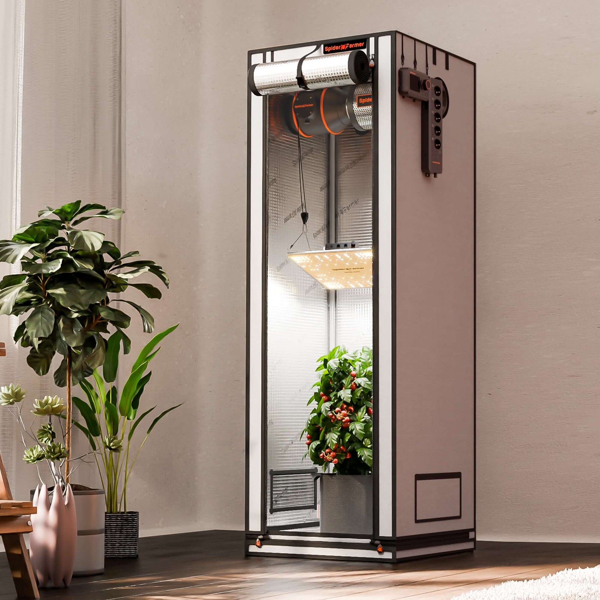 Spider Farmer 2' x 2' x 6' (60 x 60 x 180 cm) Pro White Indoor Grow Tent - Midwest Grow LLC