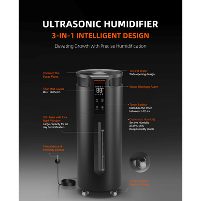 Spider Farmer Cool Mist Humidifier 16L - Midwest Grow LLC