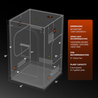 Spider Farmer 4' x 4' x 6' 8" (120 x 120 x 200 cm) Indoor Grow Tent - Midwest Grow LLC