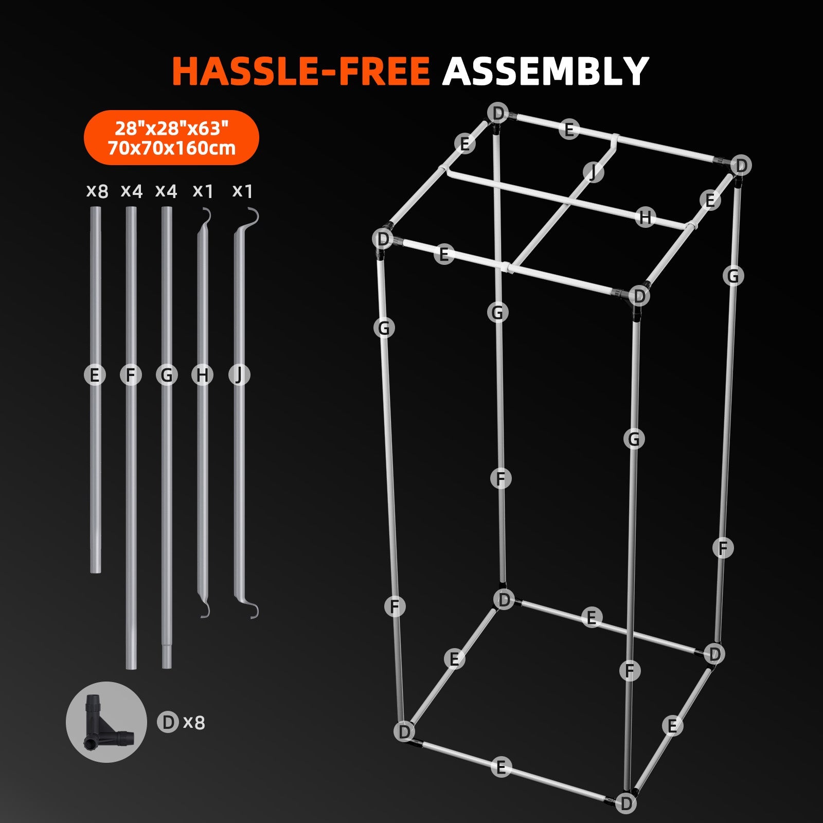 Spider Farmer 2' 4" x 2' 4" x 5' 4" (70 x 70 x 160 cm) Indoor Grow Tent - Midwest Grow LLC