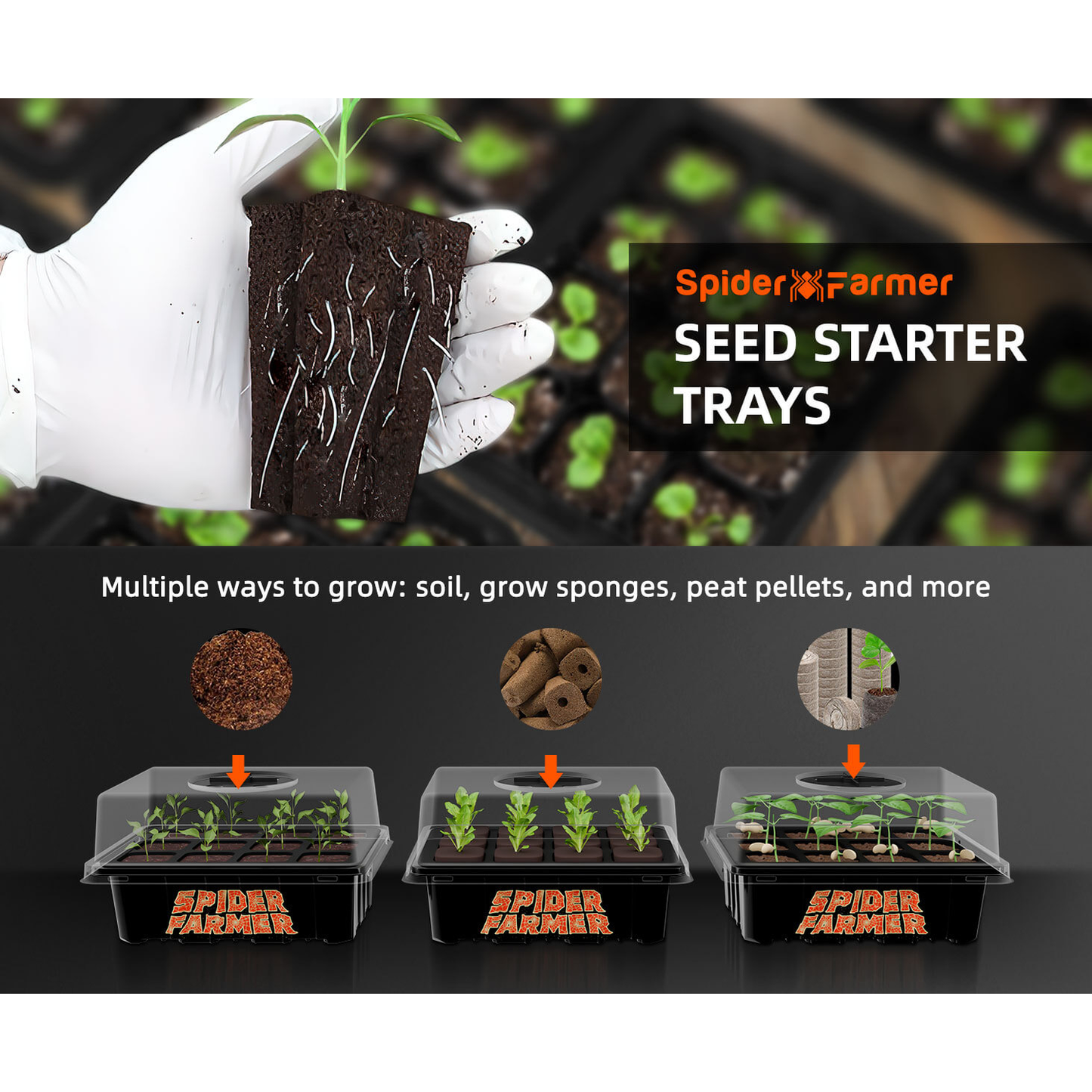 Spider Farmer Seed Starting Trays 4 Pack - Midwest Grow LLC
