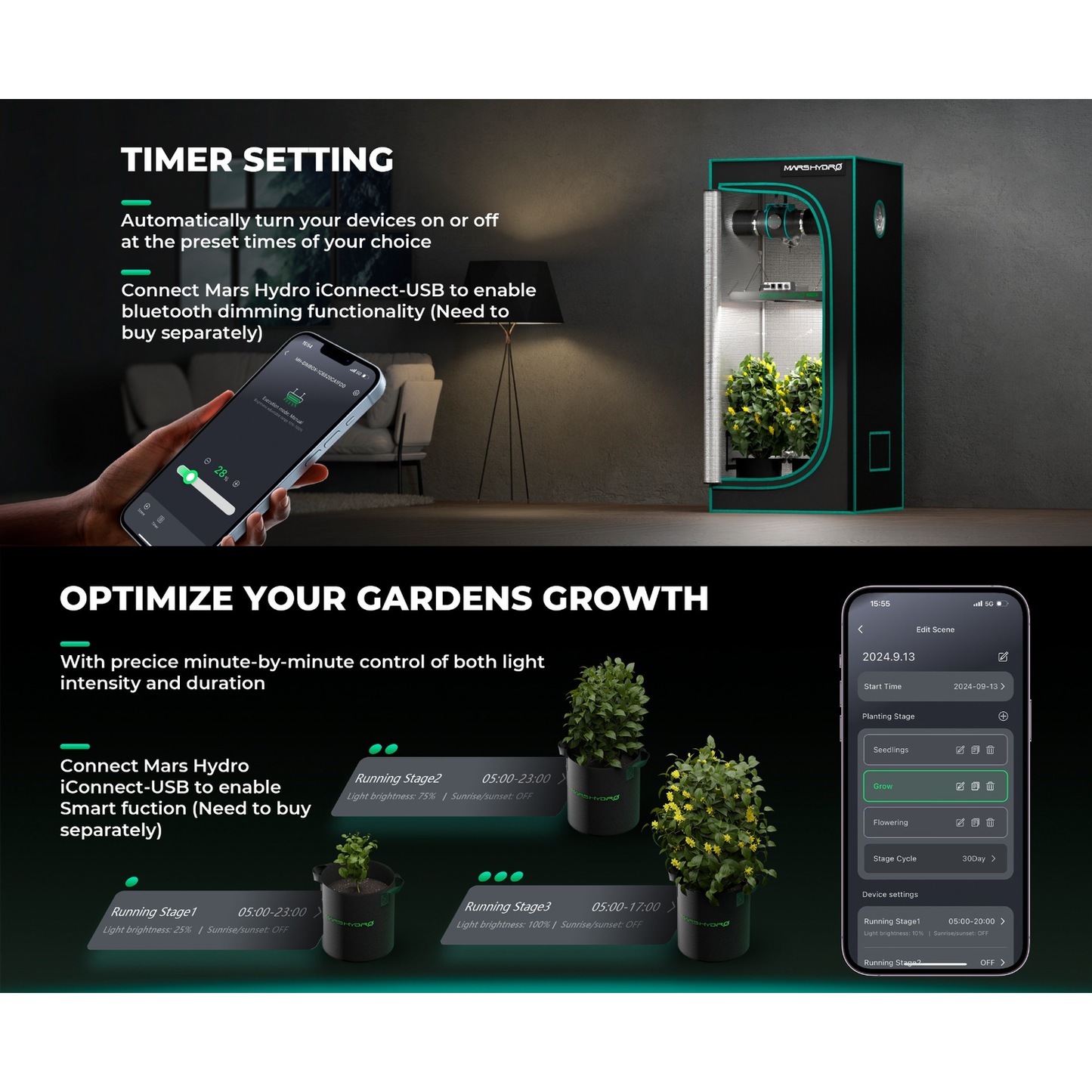 Mars Hydro FC8000-EVO 800W Smart Grow System Samsung LM301H LED Grow Light - Midwest Grow LLC