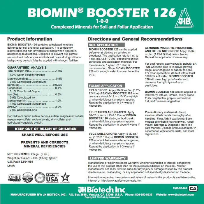 Biomin® Booster 126 Amino Acid Chelated Minerals - Gallon