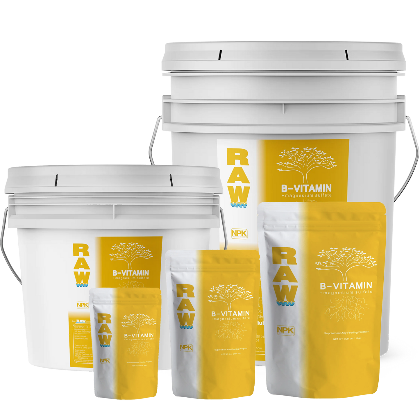 RAW B-Vitamin | 1% Vitamin B1 + 9% Magnesium | Water-Soluble Plant Supplement