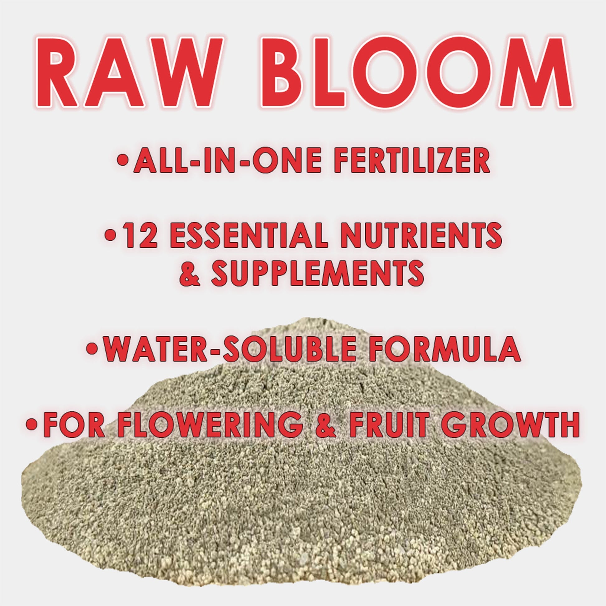 RAW BLOOM | All in One Water Soluble Nutrient Blend | Flowering Base Fertilizer - Midwest Grow LLC