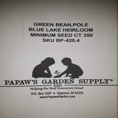 Heirloom Blue Lake Pole Bean Seeds