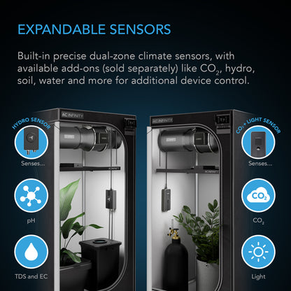 AC Infinity CONTROLLER AI+ Environmental Controller, AI-Powered Learning and Dynamic Level Adjusting for UIS and Third-Party Devices, Dual-Zone VPD, Temperature and Humidity, Bluetooth + WiFi App