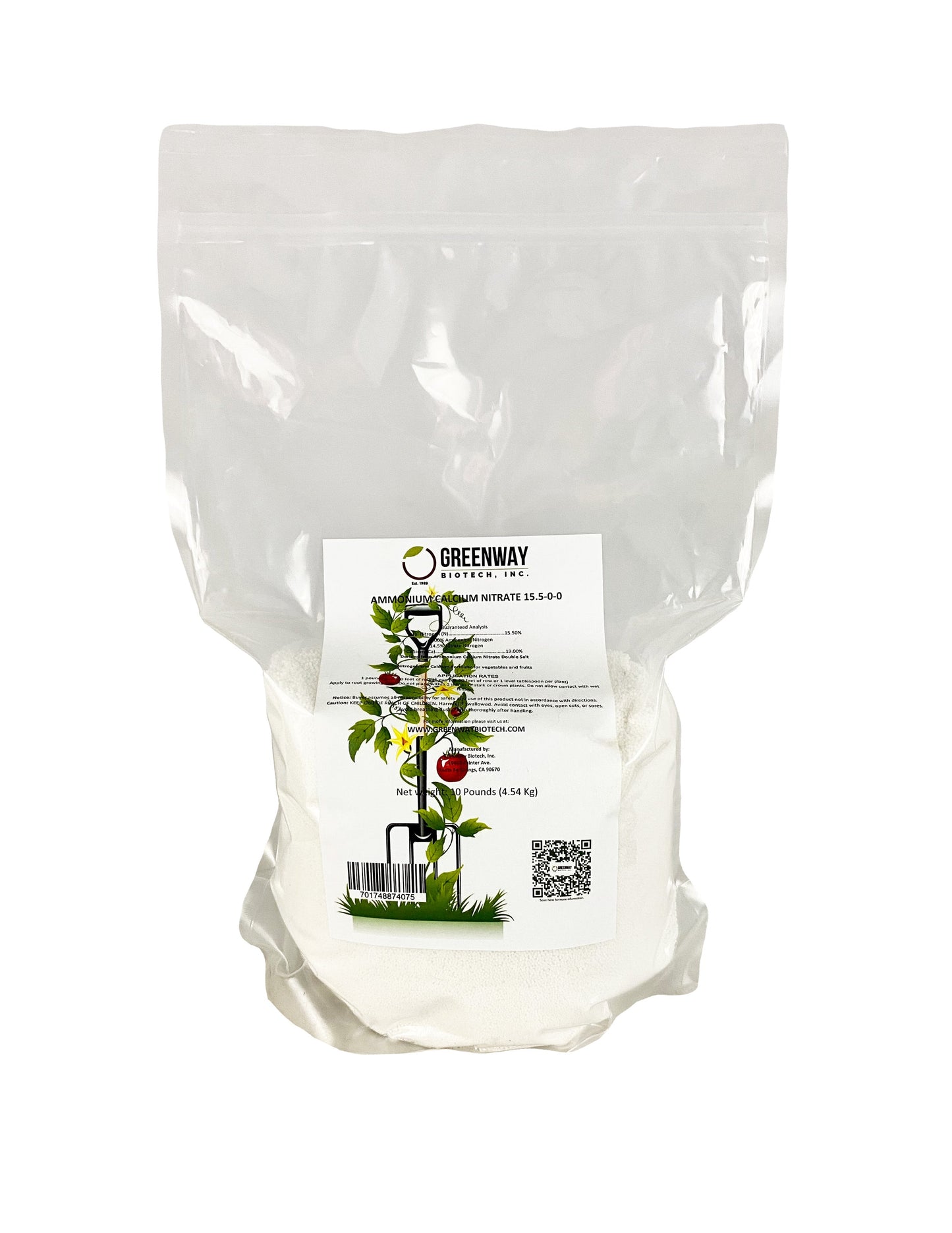 Calcium Nitrate Fertilizer 15.5-0-0 (Ammonia Calcium Nitrate 15.5-0-0) - Midwest Grow LLC
