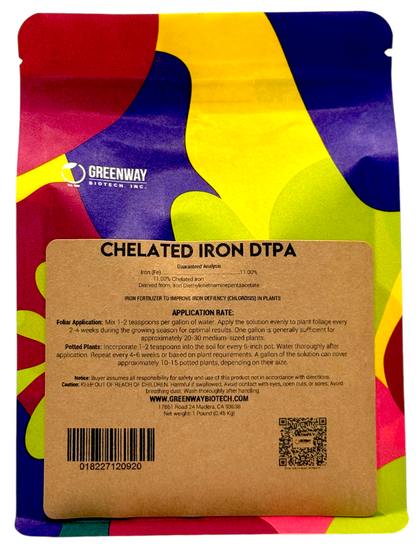 Chelated Iron DTPA Fertilizer - Midwest Grow LLC