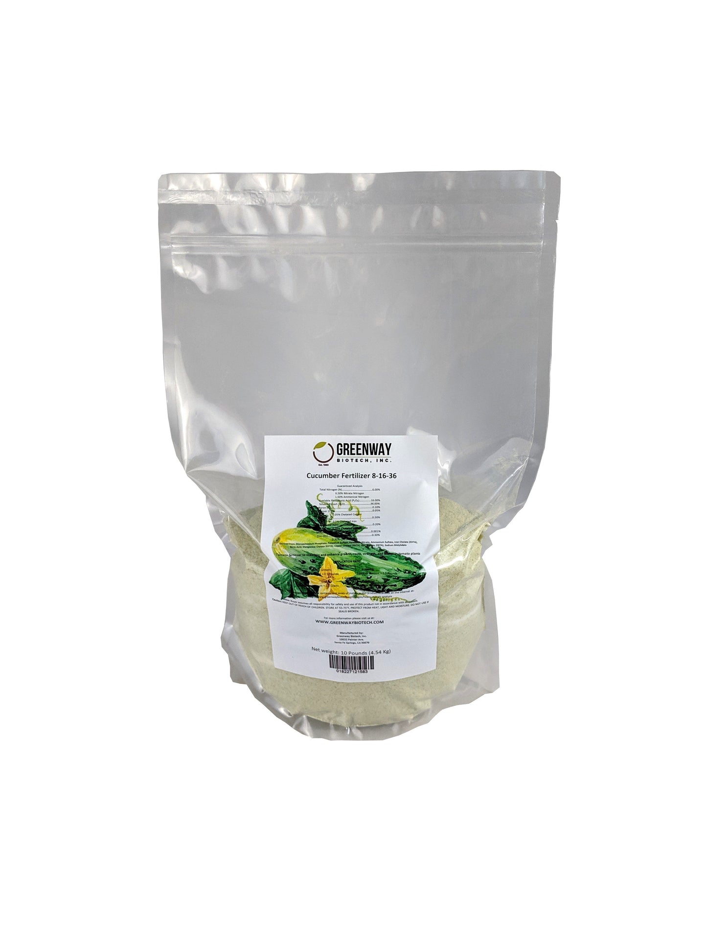 Cucumber Fertilizer 8-16-36 | Chelated Micronutrients | Hydroponics, Soil & Foliar Application - Midwest Grow LLC