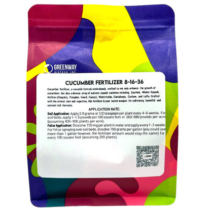 Cucumber Fertilizer 8-16-36 | Chelated Micronutrients | Hydroponics, Soil & Foliar Application - Midwest Grow LLC