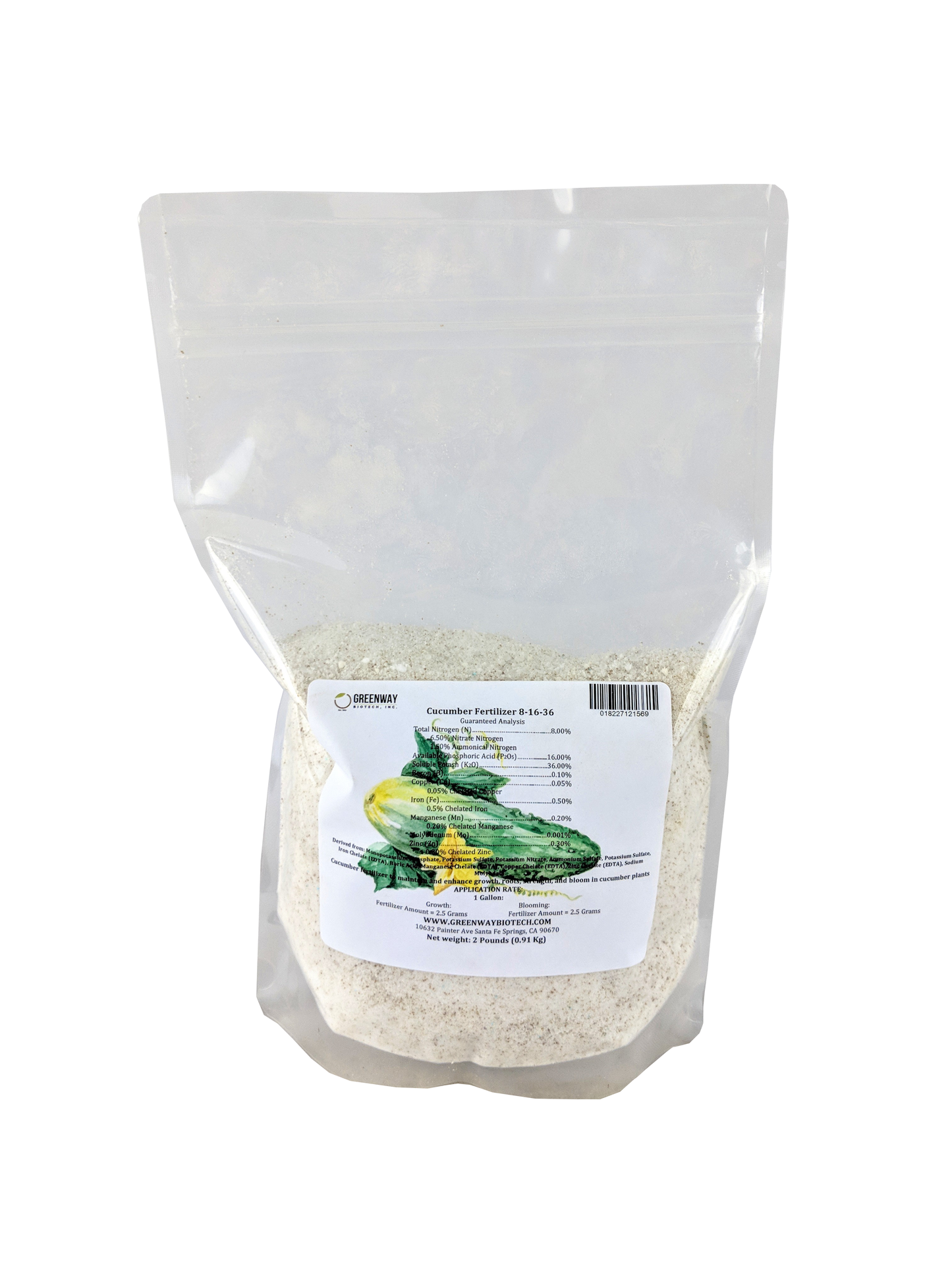 Cucumber Fertilizer 8-16-36 | Chelated Micronutrients | Hydroponics, Soil & Foliar Application - Midwest Grow LLC
