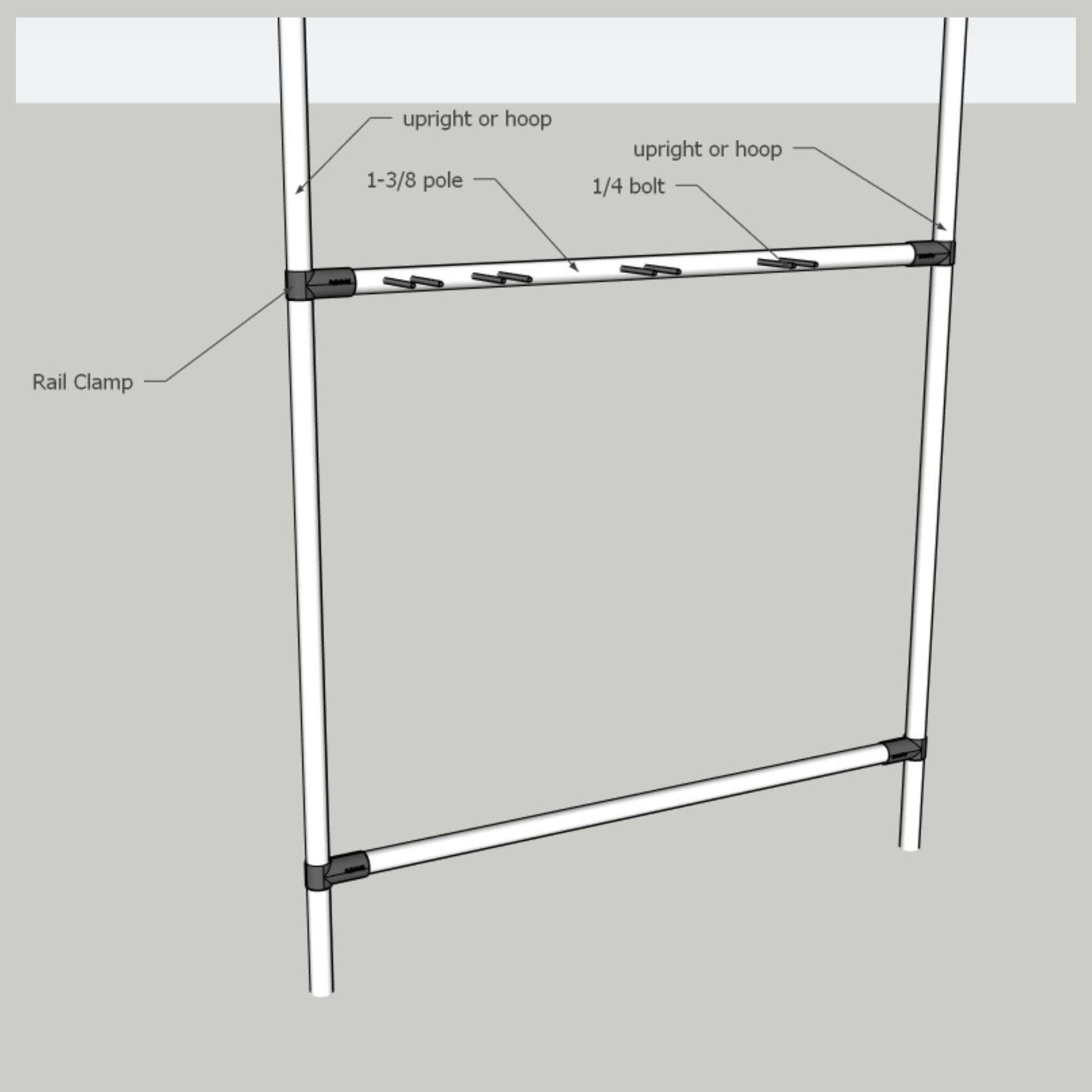 DIY Garden Tool Organizer Kit – For 1 ⅜" Fence Rail Pipe - Midwest Grow LLC