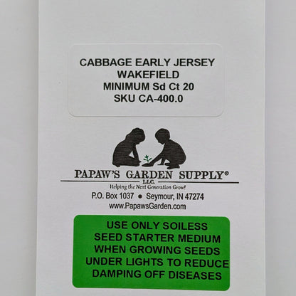 Early Jersey Wakefield Heirloom Conical Head Cabbage Seeds
