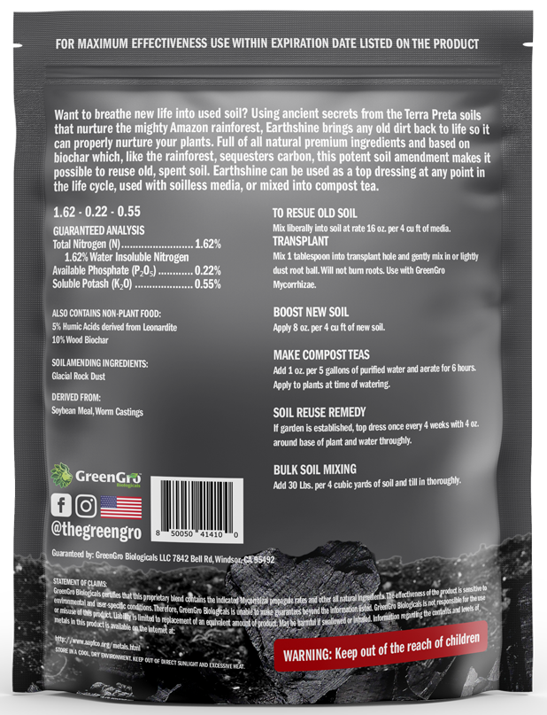 Earthshine Biochar