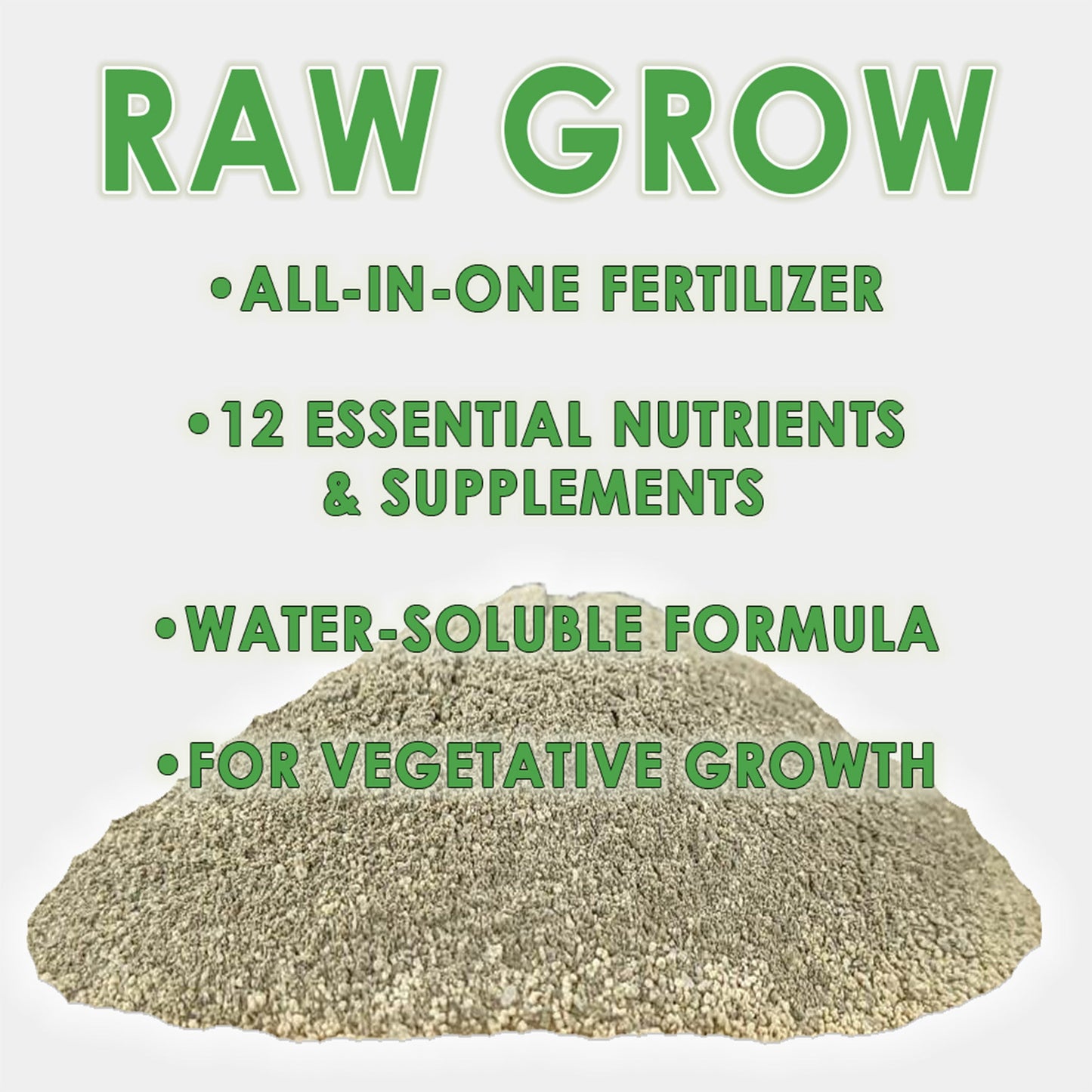 RAW GROW | All in One Water Soluble Nutrient Blend | Vegetative Base Fertilizer - Midwest Grow LLC