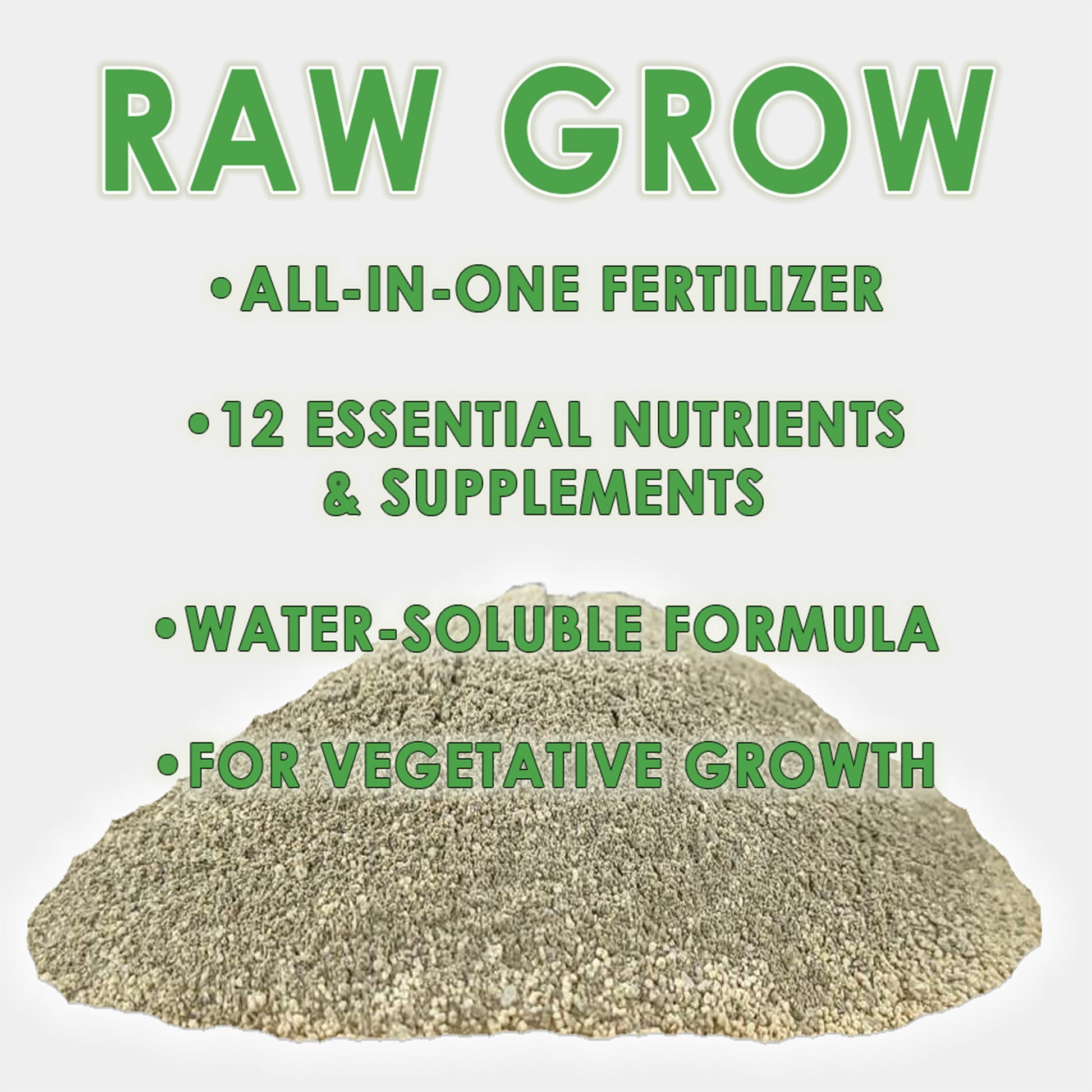 RAW GROW | All in One Water Soluble Nutrient Blend | Vegetative Base Fertilizer - Midwest Grow LLC
