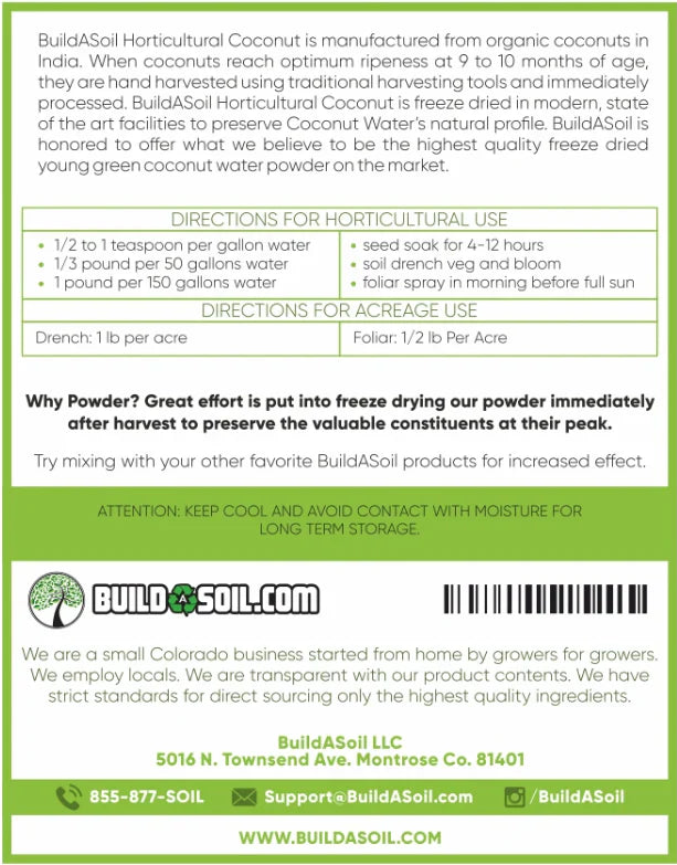 Coconut Water Powder - Raw Freeze Dried Organic - Midwest Grow LLC