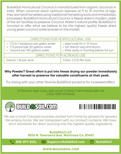 Coconut Water Powder - Raw Freeze Dried Organic - Midwest Grow LLC