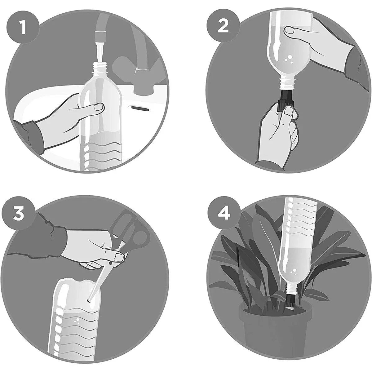 Blumat Bottle Adapter XL Plant Watering Stakes for Large Plants - 4 Pack XL - Midwest Grow LLC