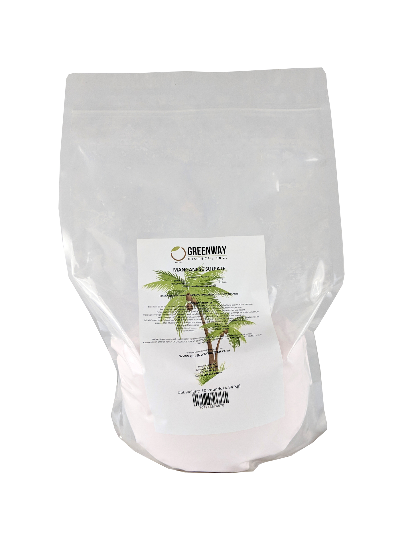 Organic Manganese Sulfate Fertilizer - Midwest Grow LLC