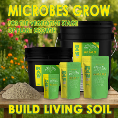 RAW Microbes Grow Stage | Beneficial Bacteria & Fungi | Root & Vegetative Support - Midwest Grow LLC