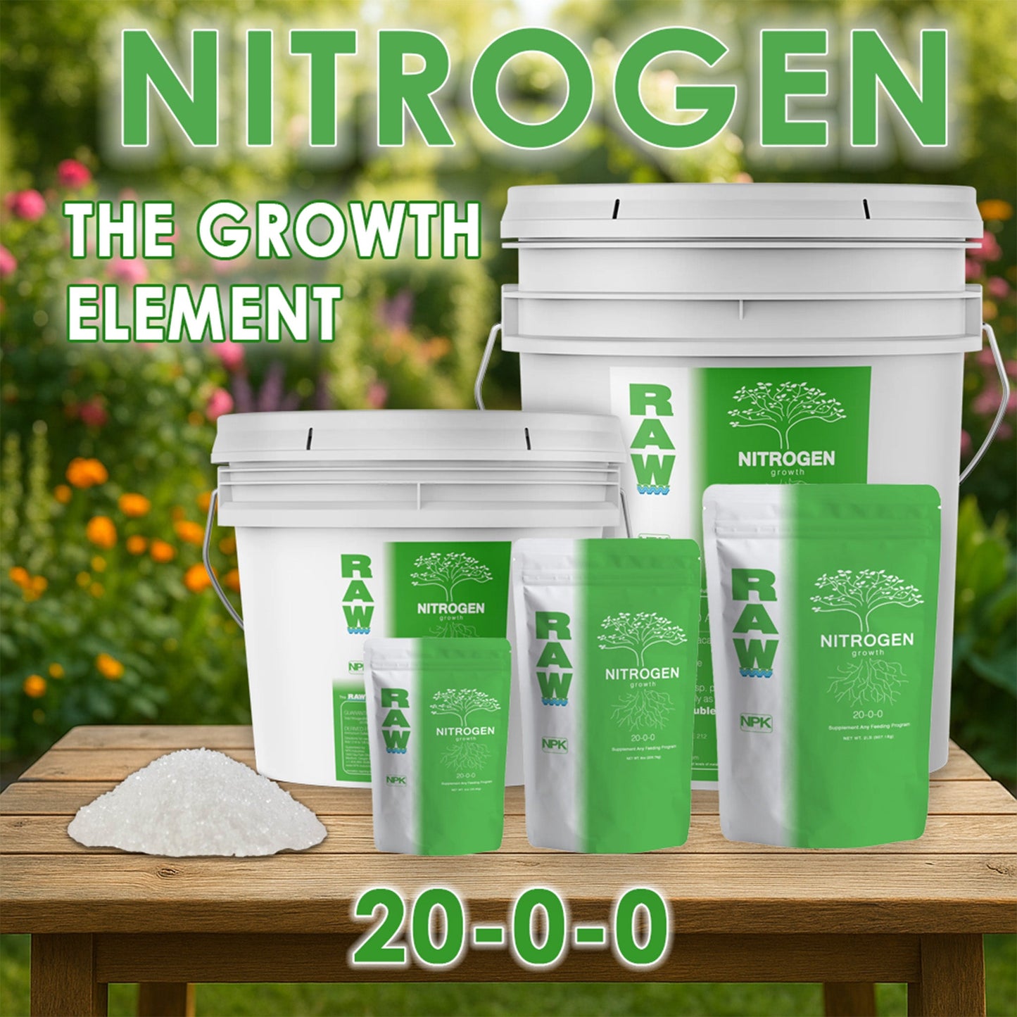 RAW Nitrogen | 20% Ammonium Nitrogen | Water-Soluble Supplement - Midwest Grow LLC