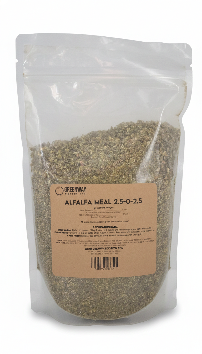 Alfalfa Meal Fertilizer 2.50-0-2.50 - Midwest Grow LLC