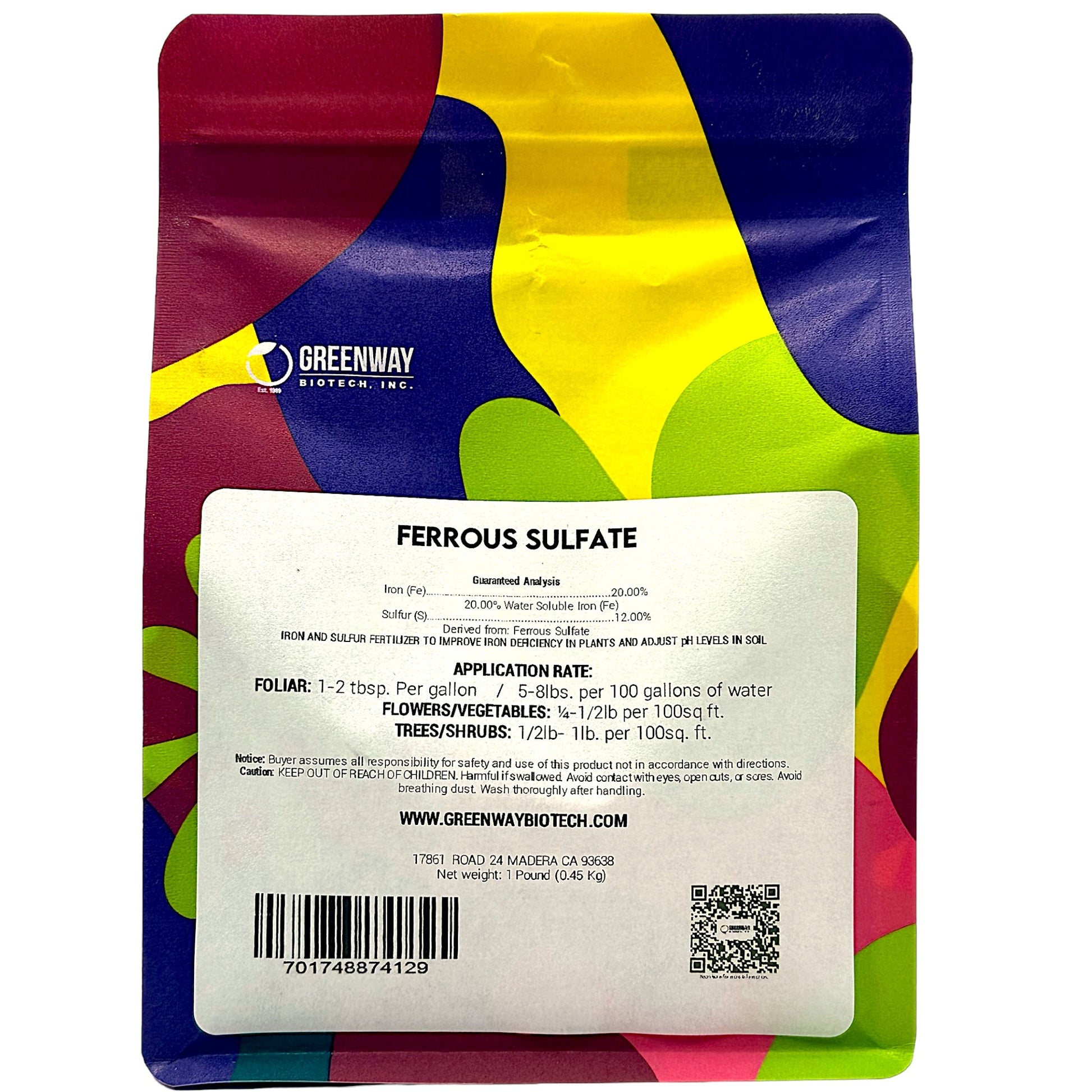 Organic Ferrous Sulfate (Iron Sulfate) | 20% Iron (Fe) - Midwest Grow LLC
