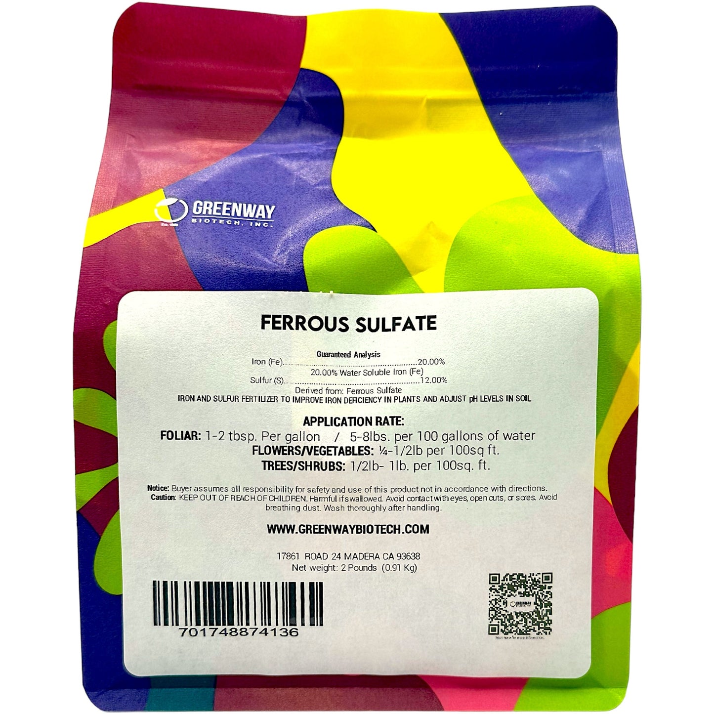 Organic Ferrous Sulfate (Iron Sulfate) | 20% Iron (Fe) - Midwest Grow LLC