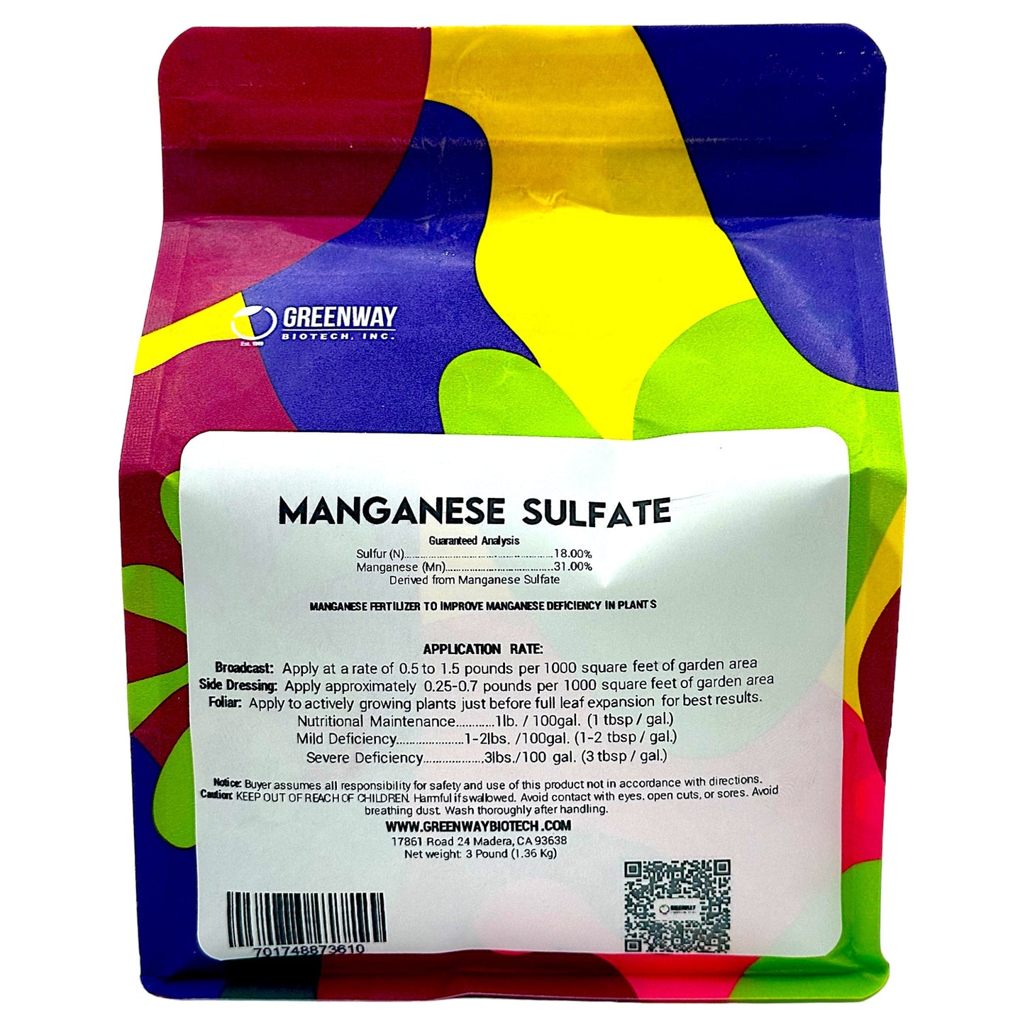 Organic Manganese Sulfate Fertilizer - Midwest Grow LLC