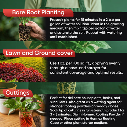 Hormex Rooting Hormone Concentrate with B1 – Root Growth Stimulator for Stronger, Thriving Plants - Prevents Transplant Shock - Hydroponics, Houseplants, Gardens, Trees, Fruits and Vegetables