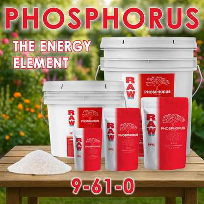 RAW Phosphorus | 61% Water-Soluble Phosphate + Ammonium Nitrogen | Bloom & Root Support - Midwest Grow LLC