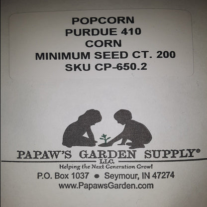 Purdue 410 Yellow Popcorn Untreated Seeds