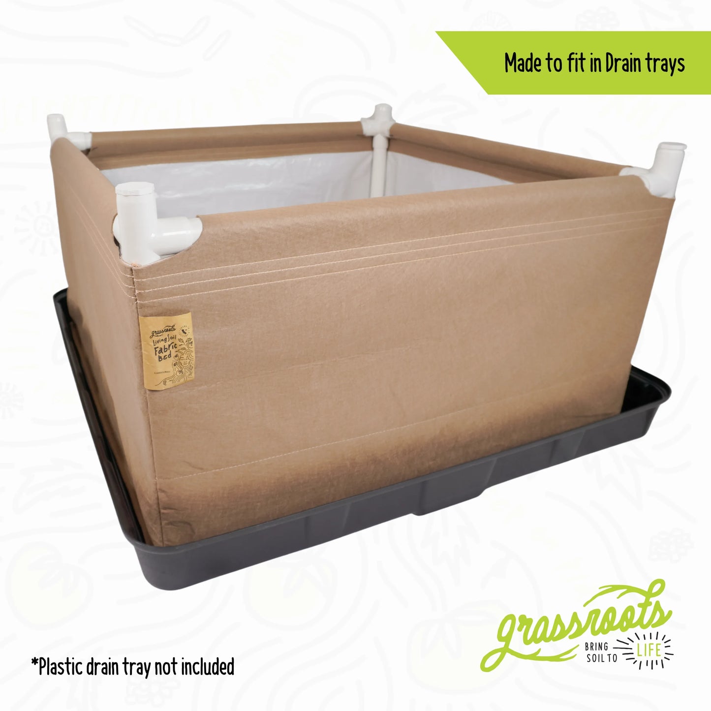 Grassroots Complete Kit Living Soil Fabric Bed - Midwest Grow LLC