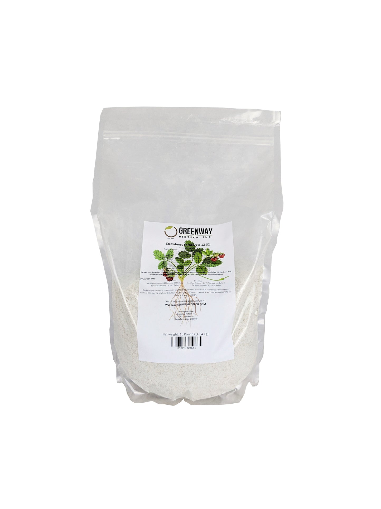 Strawberry Fertilizer 8-12-32 | Chelated Micronutrients | Hydroponics, Soil & Foliar Application - Midwest Grow LLC