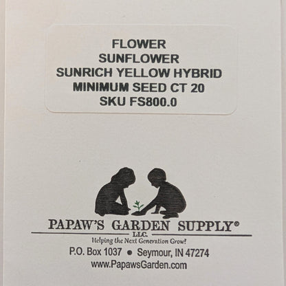 Papaw's Garden Supply Sunrich Hybrid Golden Yellow Sunflower Seed