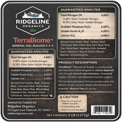 TerraBiome™ Mineral Soil Builder 5-2-4 5lb bag - Midwest Grow LLC