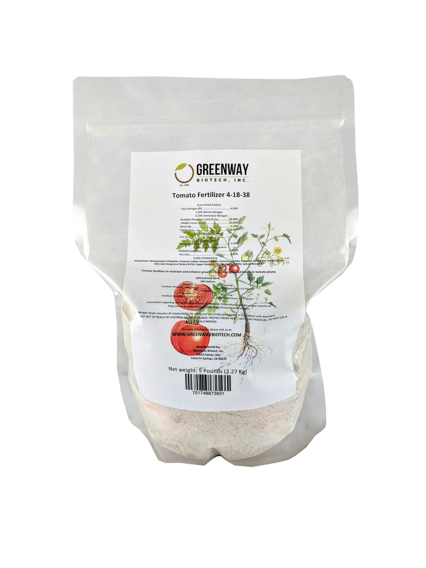 Tomato Fertilizer 4-18-38 | Chelated Micronutrients | Hydroponics, Soil & Foliar Application - Midwest Grow LLC