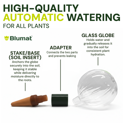 Blumat Glass Plant Self Watering Globes - Midwest Grow LLC