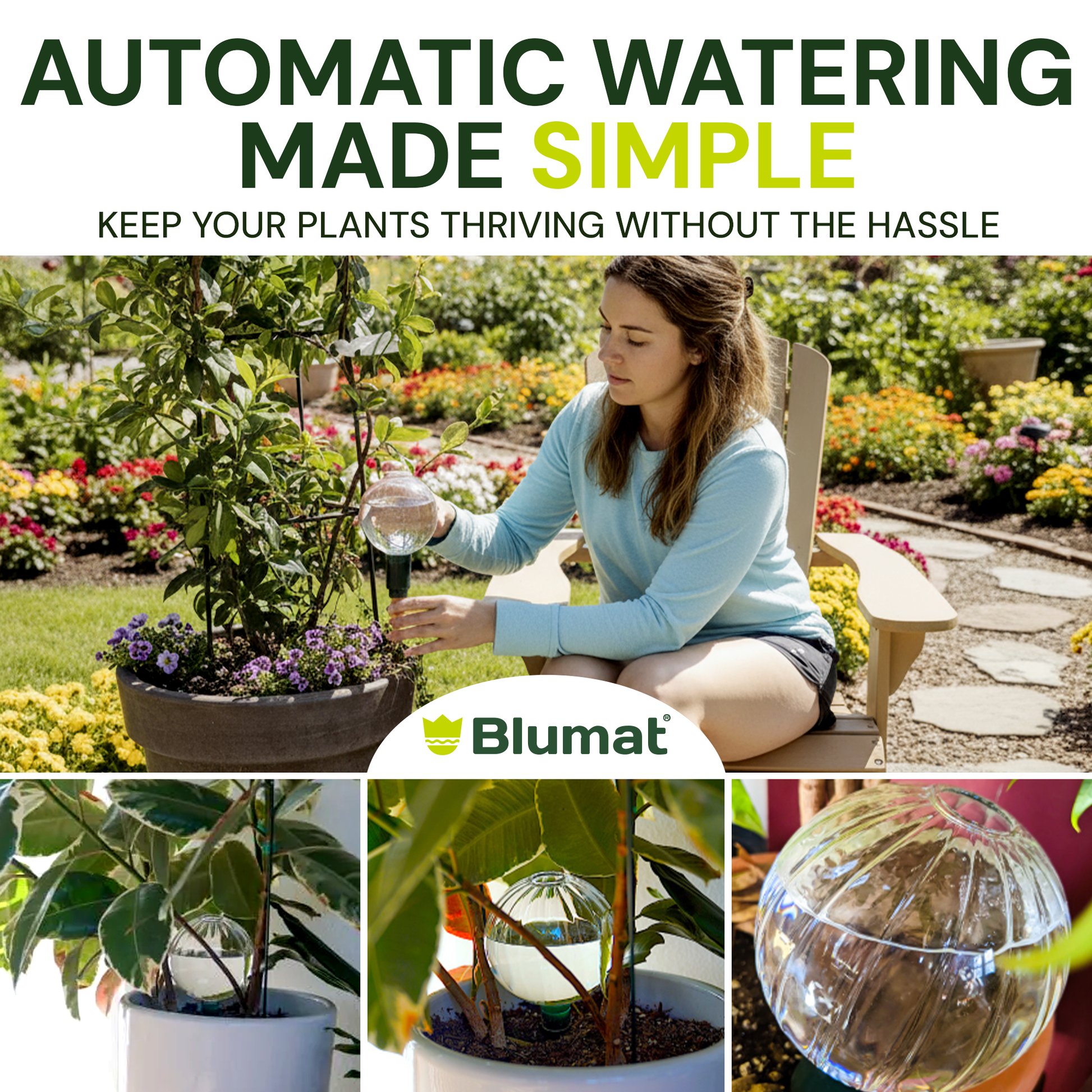 Blumat Glass Plant Self Watering Globes - Midwest Grow LLC