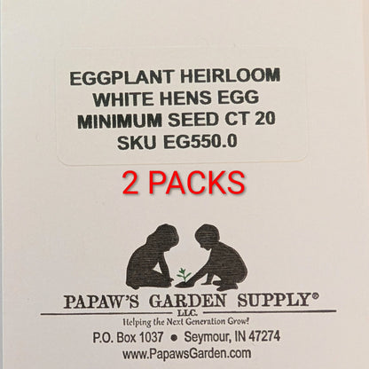 Italian Heirloom White Hen's Egg Eggplant Seeds