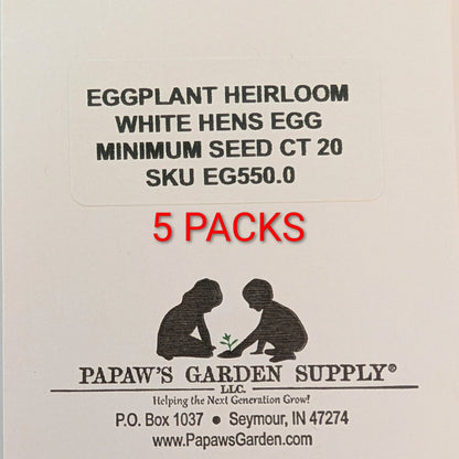 Italian Heirloom White Hen's Egg Eggplant Seeds