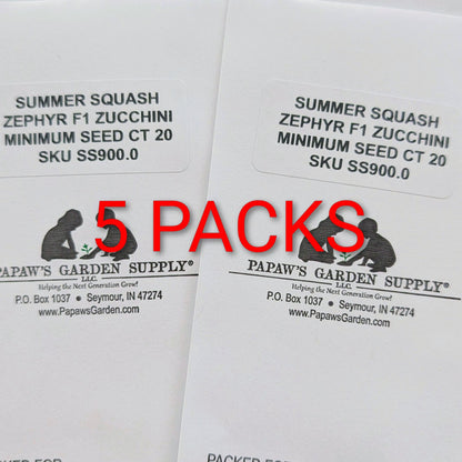 Zephyr Hybrid Zucchini Summer Squash Seeds