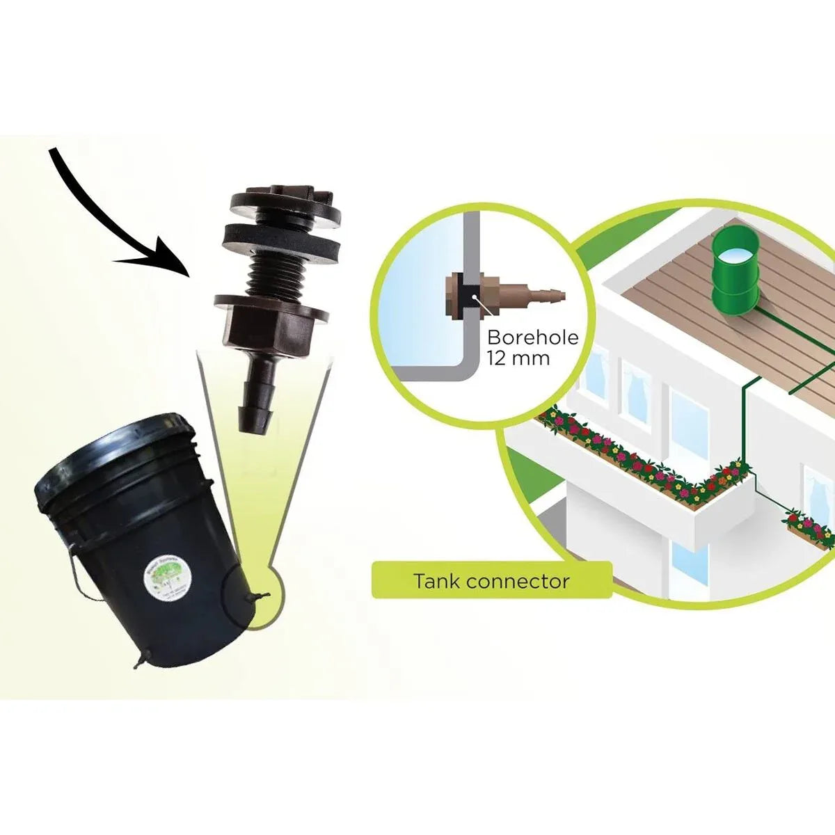 8mm BULKHEAD / Through-Hull Tank Connector - 2 Pack - Midwest Grow LLC