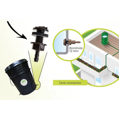 8mm BULKHEAD / Through-Hull Tank Connector - 2 Pack - Midwest Grow LLC