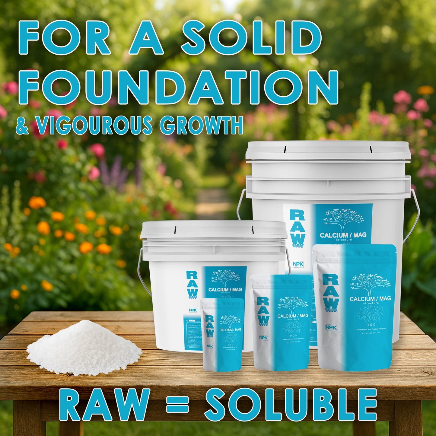 RAW Calcium/Mag | 15% Calcium + 3% Magnesium | Water-Soluble Supplement - Midwest Grow LLC