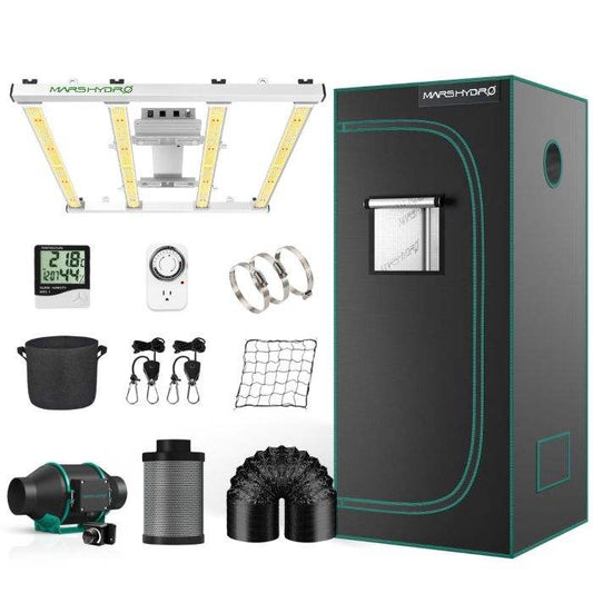 MARS HYDRO FC-E3000 LED GROW LIGHT + 3'X3' COMPLETE GROW TENT KITS